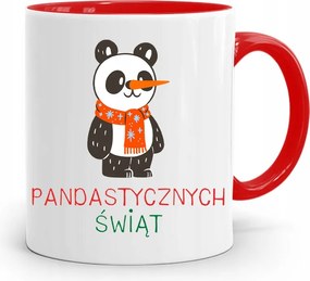 Piros Karácsonyi Bögre Mikulás Karácsonyfa Alá, fényképes nyomattal