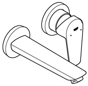 GROHE 20474001 - 177 mm-es kétlyukú mosdócsaptelep, fényes króm