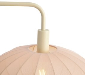 Japandi állólámpa bézs színben, krémszínű szövetbúrával - Bida