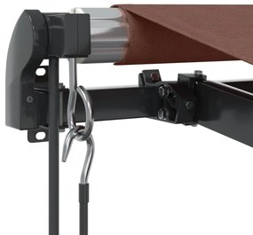 barna automata kihúzható LED-es napellenző 400 x 300 cm