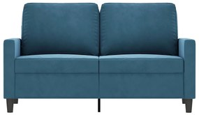 kétszemélyes kék bársony kanapé 120 cm