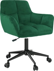 Irodai szék, smaragd selymes szövet/fekete, HAGRID NEW
