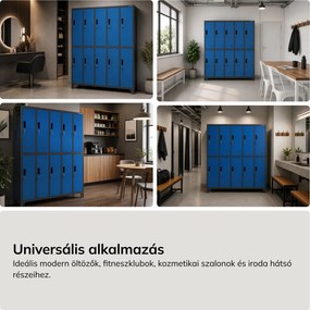 Antracit-kék, 10 ajtós öltözőszekrény, 1360x1720x450 mm: BARTEK