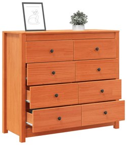 viaszbarna tömör fenyőfa kisszekrény 100 x 40 x 90 cm