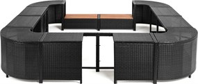 Lay-Z-Spa négyzet alakú rattan jakuzzi bútor, 188 cm, fekete
