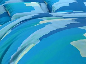 Azúrkék pamut ágyneműhuzat Ágyneműhuzat mérete: 70 x 90 cm | 140 x 200 cm