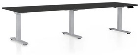 Állítható magasságú asztal OfficeTech Long, 260 x 80 cm, szürke talp, fekete