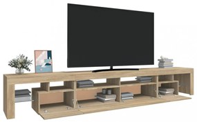 sonoma tölgy színű TV-szekrény LED-lámpákkal 260x36,5x40 cm