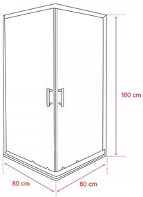 Spirit Mátrix 80x80 cm szögletes zuhanykabin zuhanytálca nélkül