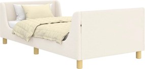 vidaXL Gyerekágy kerettel fejtámlával Krém 90 x 190 cm Juh Gyapjú