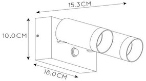Lucide 09831/02/30 - Kültéri lámpa TAYLOR szenzorral 2xGU10/50W/230V IP54