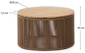 Kerek kerti dohányzóasztal akácfa asztallappal ø 70 cm Dandara – Kave Home