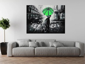 Gario Kézzel festett kép Zöld csók az esoben Méret: 120 x 80 cm