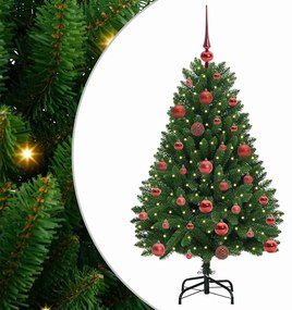 Mű karácsonyfa 150 LED-del állvánnyal Zöld 120 cm PVC és fém