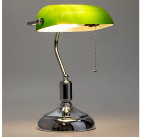 Brilagi - Asztali lámpa BANK OFFICE 1xE27/60W/230V fényezett króm/zöld