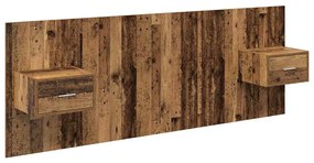 Fejtámla Szekrénnyel fiókkal fejtámlával 3 pcs Öreg fa Faanyag