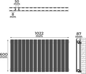 AQUAMARIN Radiátor horizontális 600 x 1022 mm