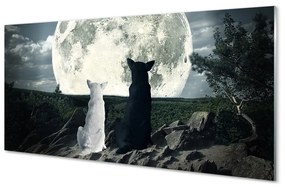 Üvegképek Wolves hold erdő 125x50 cm