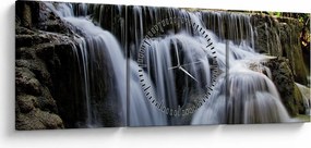 Egy kép a vízesésekről a dzsungelben (órával) (90x30 cm)
