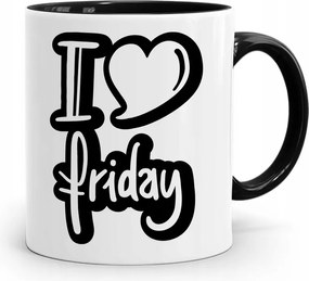 Bögre Fekete Vicces I Love Friday nyomtatott fényképpel
