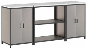 Konyhai Tároló Készlet polcokkal 3 pcs Rozsdás 210 x 50 x 92 cm