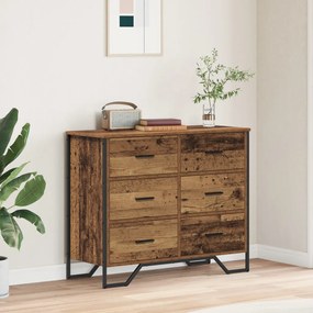 vidaXL Fiókos Szekrény Régi Fa 91x35.5x74.5 cm Szerelt Fa