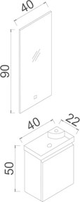 Ferla mosdószekrény, 40 cm – TR785PNC1584