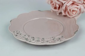 Rózsaszín vintage tányér 20cm