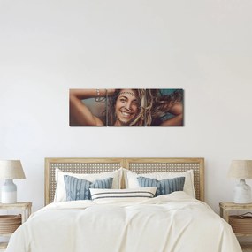 Kép - egy fiatal nő portréja (órával) (90x30 cm)