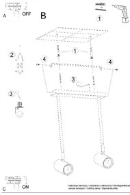 Fekete spotlámpa 10x30 cm Jones – Sollux