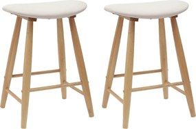 vidaXL Étkező Székek 2 pcs Természetes 46 x 37 x 63 cm Tömör Gumi Fa