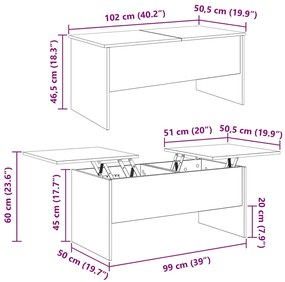 Dohányzóasztal Régi fa 102 x 50,5 x 46,5 cm Faanyag
