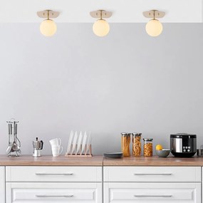 Aranyszínű mennyezeti lámpa üveg búrával 20x25 cm Well – Opviq lights