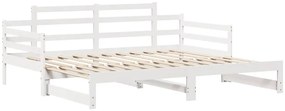 fehér kihúzható heverő fiókokkal matrac nélkül 80 x 200 cm