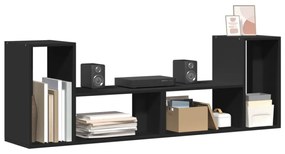 2 db fekete szerelt fa TV-szekrény 75 x 30 x 50 cm