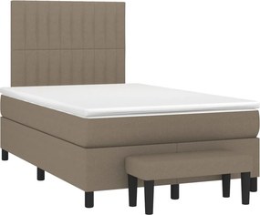 vidaXL tópszínű szövet rugós ágy matraccal 120 x 190 cm