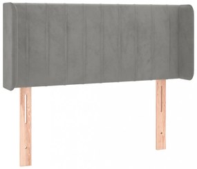 világosszürke bársony fejtámla 83x16x78/88 cm
