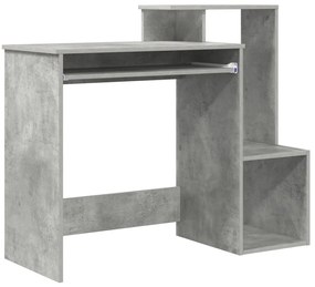 Szürke számítógépasztal Beton szürke