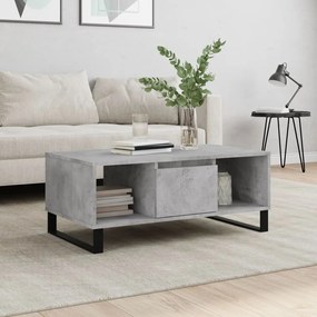 Betonszürke szerelt fa dohányzóasztal 90x50x36,5 cm