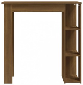 barna tölgy színű szerelt fa bárasztal polccal 102x50x103,5 cm