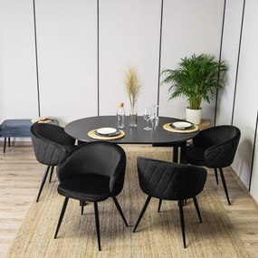 Elegáns Étkezőszék Fekete Bársony Kárpittal. ADELE