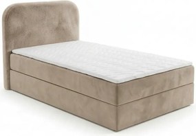 Kárpitozott boxspring ágy FORENA 90x200 cm bézs Matrac: Bonell rugós matrac