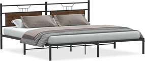 vidaXL barna tölgy színű szerelt fa ágykeret matrac nélkül 200x200 cm