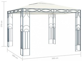 krémszínű pavilon 300 x 300 cm