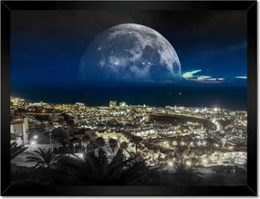 Poszterek keretben 40x30 Hold a város felett Éjszaka
