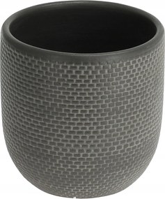 Weave L virágcserép (17,5x17,5x17 cm) sötétszürke, matt textúrával