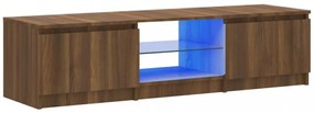 barna tölgyszínű TV-szekrény LED-ekkel 140 x 40 x 35,5 cm