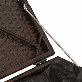 2 db barna polyrattan kerti szék párnával 40x40x43 cm