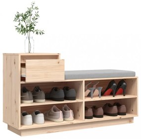 tömör fenyőfa cipőszekrény 110 x 34 x 61 cm