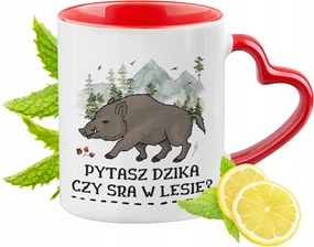 Vicces Piros Bögre Szív Alakú Füllel Ajándék